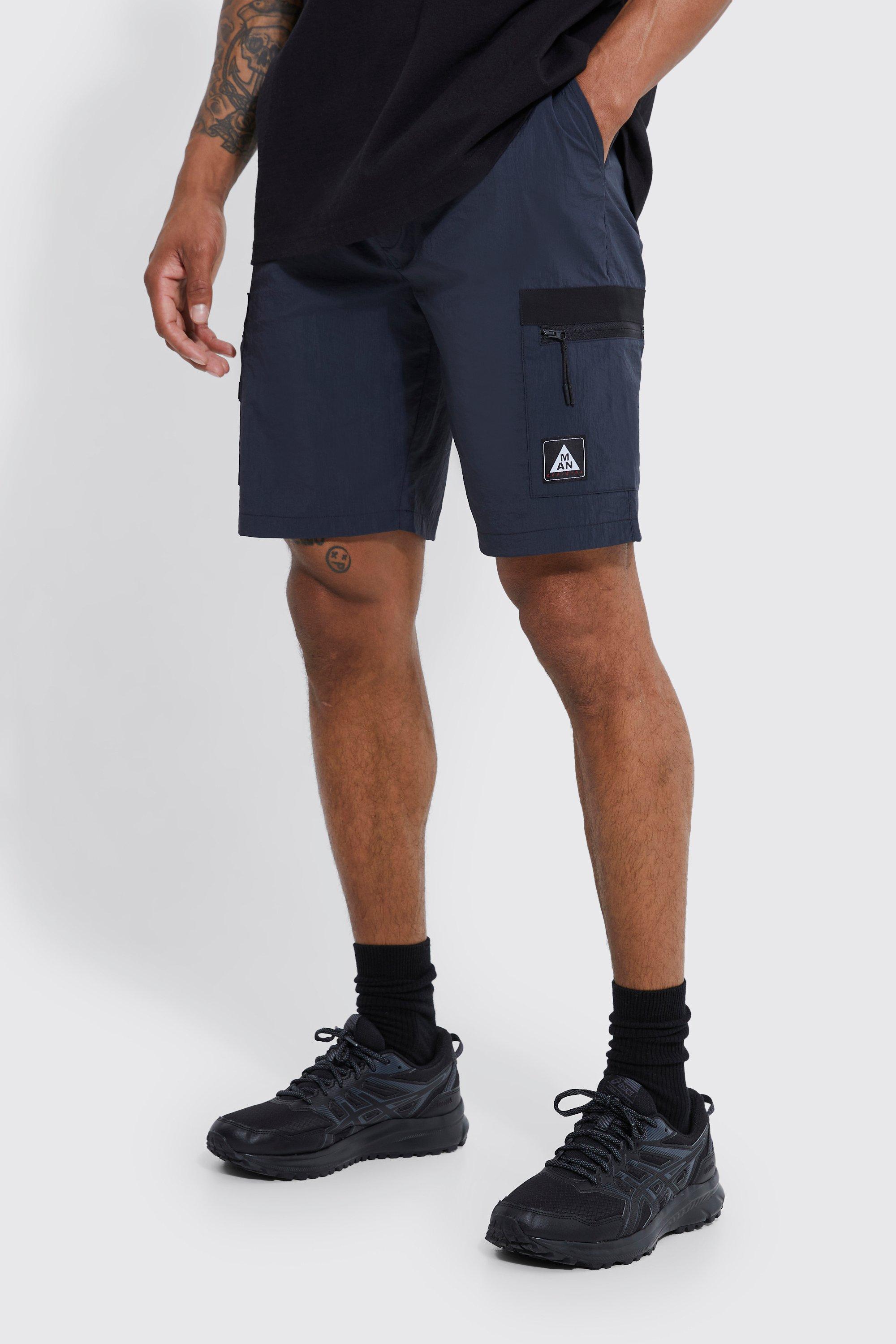 Mens Grey Elastic Lightweight Comfort Cargo Short, Grey